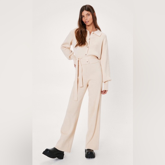 Nasty Gal Pants - SOLD - Nasty Gal knitted set - size 4 - Cream